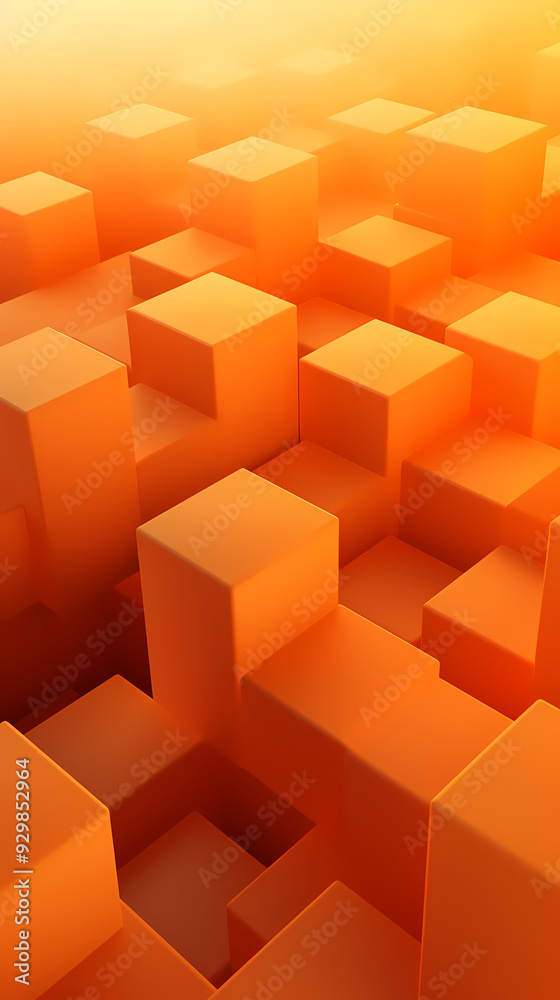 Orange cube three-dimensional background Orange cube three-dimensional background