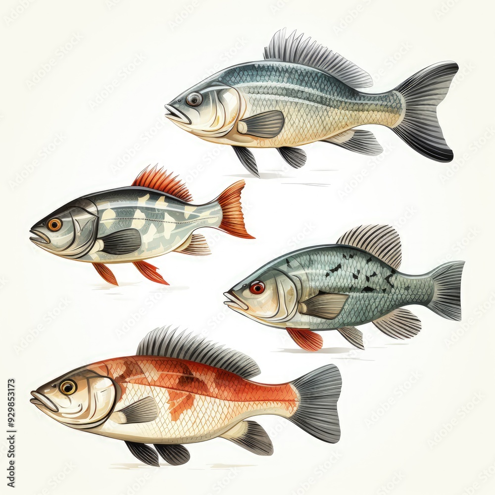 Simple Perch Illustration Isolated on a Crisp White Background Simple Perch Illustration Isolated on a Crisp White Background