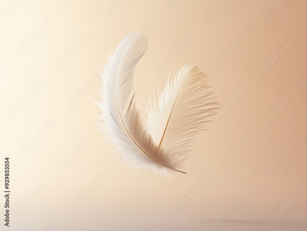 Obraz premium White feather in flight