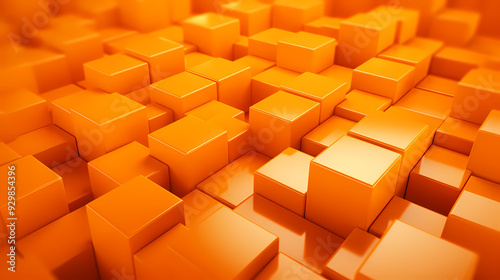 Orange cube three-dimensional background