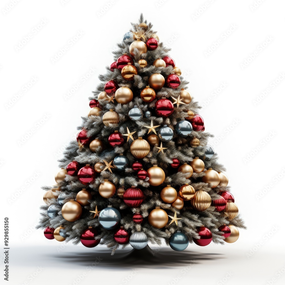 Realistic Mega Pixel Christmas Tree with Detailed Decorations Realistic Mega Pixel Christmas Tree with Detailed Decorations
