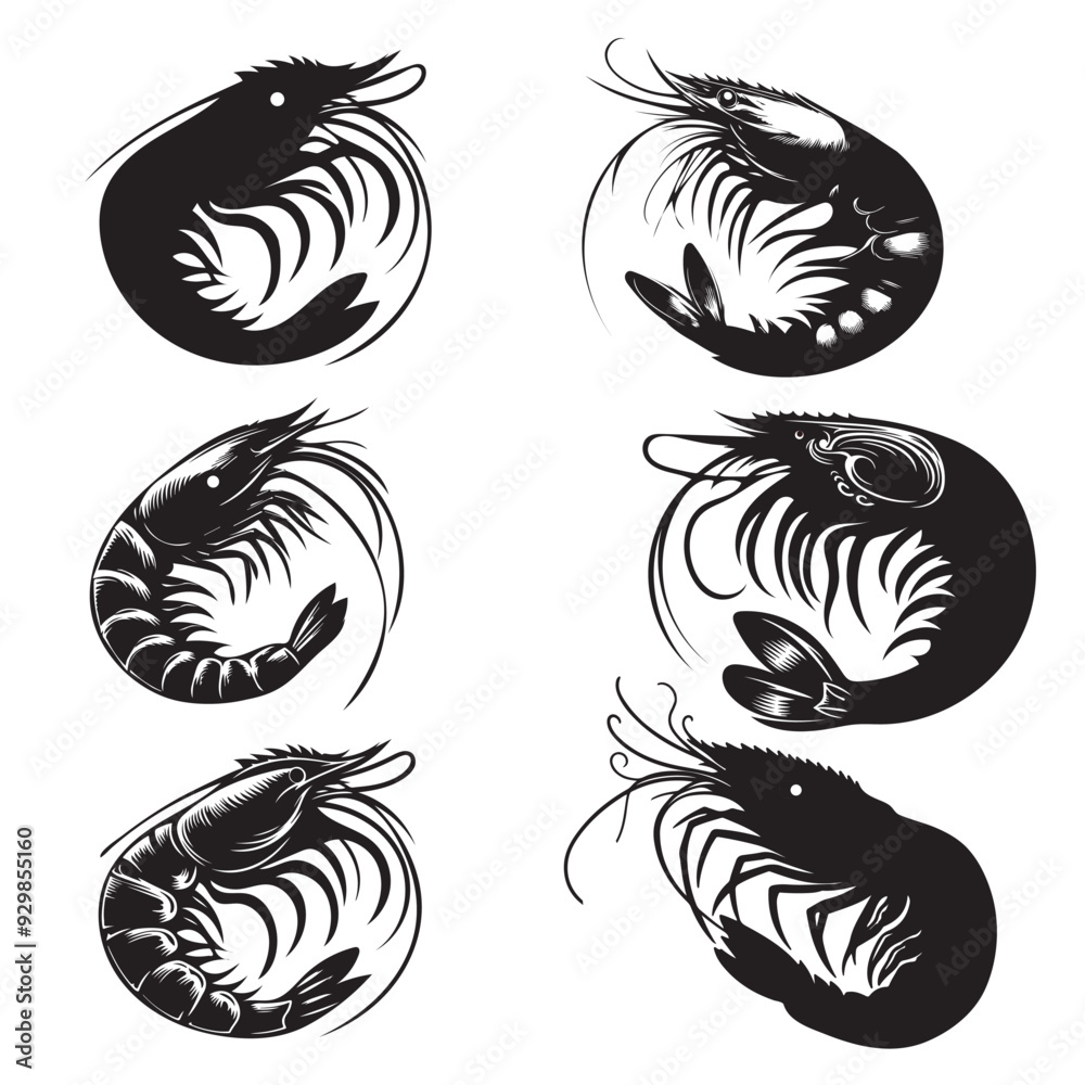 Shrimp vector, shrimp sea food tattoo vector illustration design tribal symbol decoration set art black bird floral pattern wing leaf icon silhouette nature element animal tree butterfly dragon fry Shrimp vector, shrimp sea food tattoo vector illustration design tribal symbol decoration set art black bird floral pattern wing leaf icon silhouette nature element animal tree butterfly dragon fry
