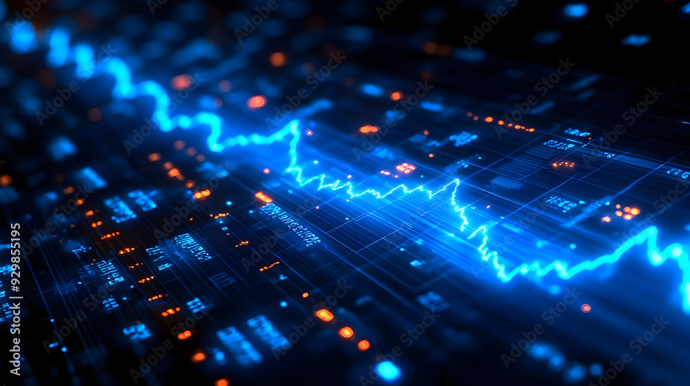Abstract digital visualization of data trends and signals. Abstract digital visualization of data trends and signals.