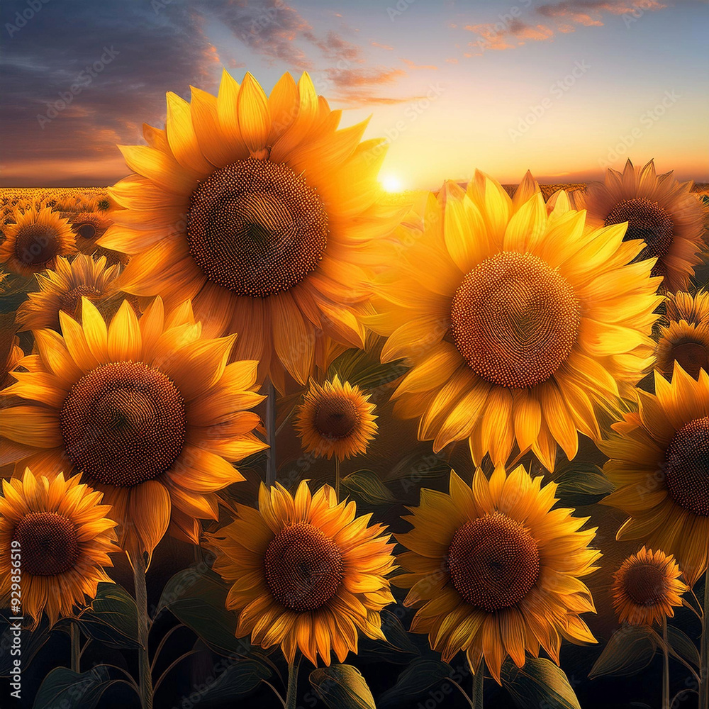 Obraz premium 재물이 들어오는 해바라기