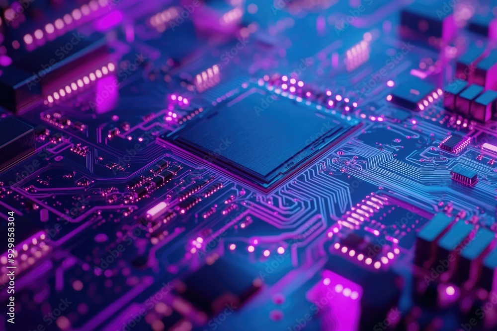 Computer motherboard close-up