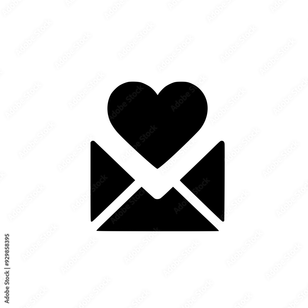Love Message Silhouette Illustration Love Message Silhouette Illustration