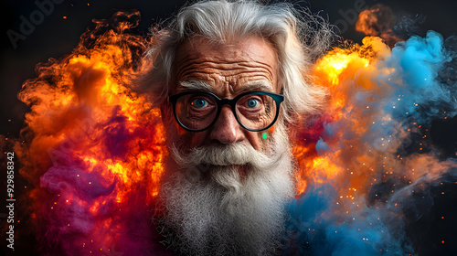 An elderly man with a vibra...