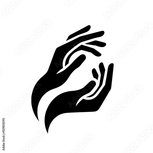 Holding Hands Silhouette Illustration