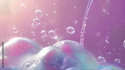 heart shaped bubbles with fallen of water