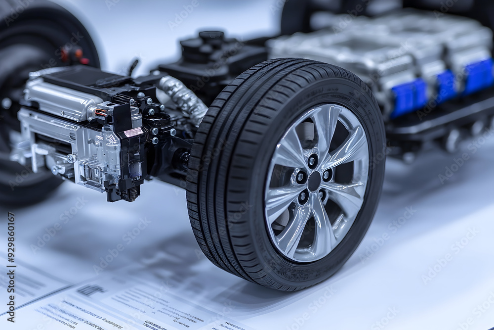Close-Up of Electric Vehicle Powertrain: Revolutionizing Automotive Engineering Close-Up of Electric Vehicle Powertrain: Revolutionizing Automotive Engineering