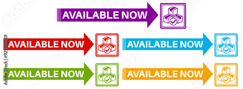 set available now icon. modern banner sale tag sign template vector illustration