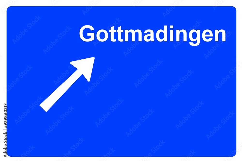 Illustration eines Autobahn-Ausfahrtschildes mit der Beschriftung Illustration eines Autobahn-Ausfahrtschildes mit der Beschriftung