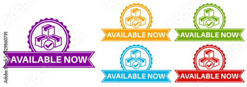 set available now icon. availability symbol sign sticker social media label template design vector illustration