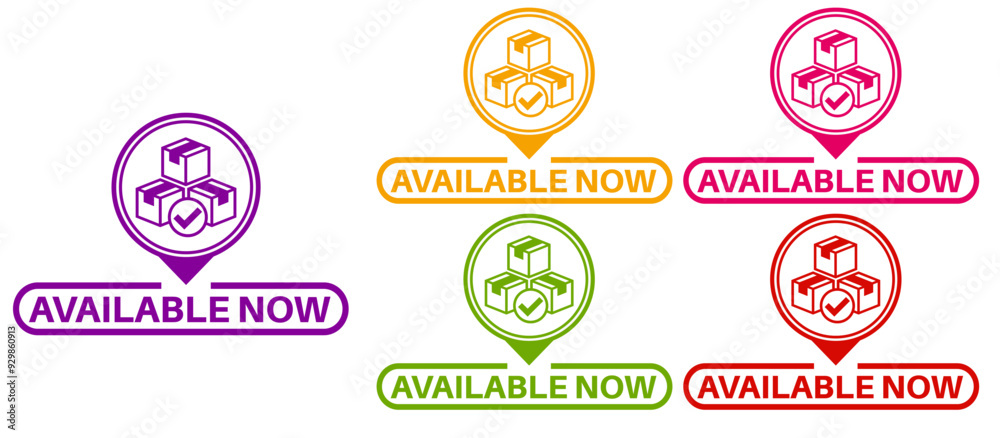 set available now icon. availability symbol sign sticker social media ...