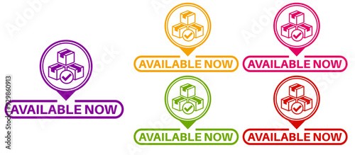 set available now icon. availability symbol sign sticker social media label template design vector illustration