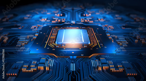 Computer chip, technological background