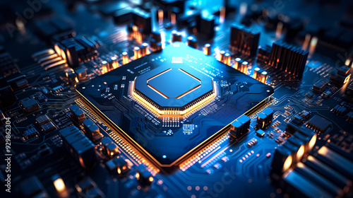 Computer chip, technological background