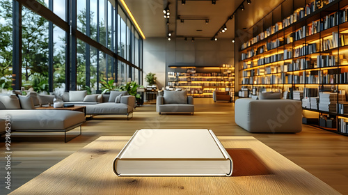 Cozy reading space with a b...