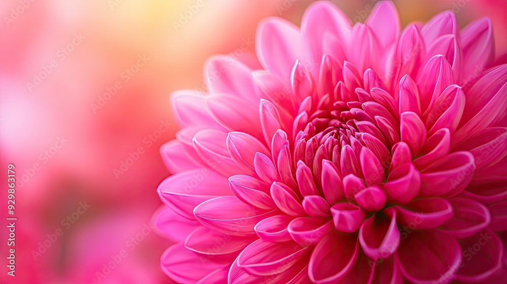 Obraz premium A close-up view of a vibrant pink flower, showcasing its delicate petals and soft texture, perfect for nature-inspired designs.