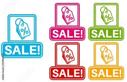 set modern sale icon. price tag sales Label sticker design vector illustration