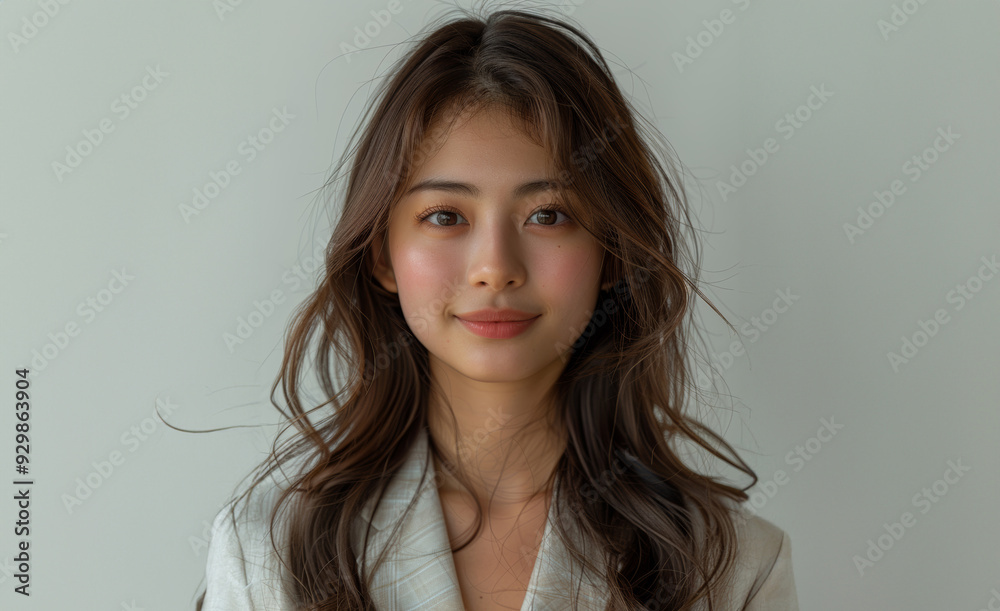 casual portrait features a young woman with straight hair and a soft smile, highlighted by a crisp white shirt and a bright, clean background. casual portrait features a young woman with straight hair and a soft smile, highlighted by a crisp white shirt and a bright, clean background.