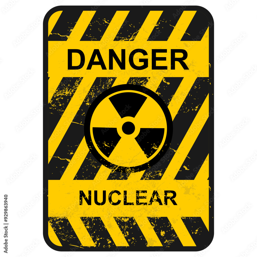 Obraz premium Danger, Nuclear sign and sticker vector