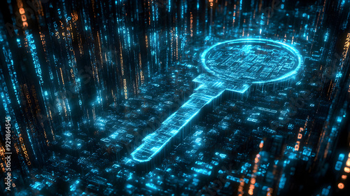 Digital key symbolizing cyb...
