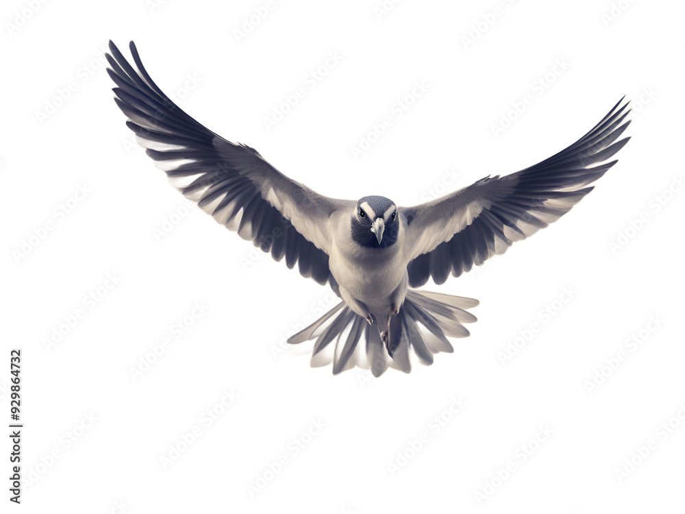 Obraz premium A pigeon flying on a transparent background with open Wings