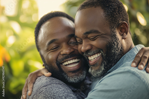 Happy Father & Son Embrace.