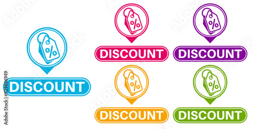 Set Sale tag discount labels icon sign symbol design template Vector illustration