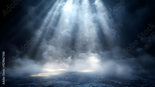 Ethereal light beams shinin...