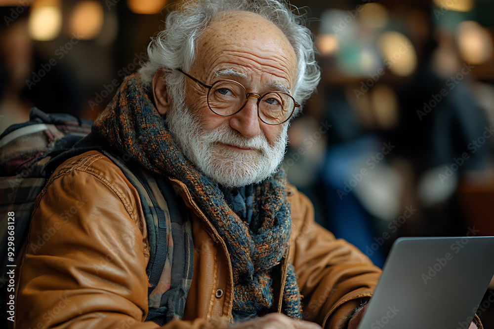 Senior man in a cozy cafe, focused on working with a laptop, symbolizing active aging and digital literacy.
Senior man in a cozy cafe, focused on working with a laptop, symbolizing active aging and digital literacy.