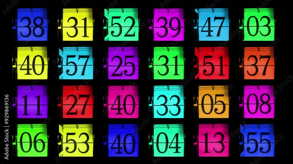 Retro analogue flip clock in stop motion Retro analogue flip clock in stop motion