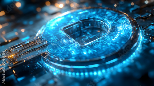 Futuristic digital lock sym...