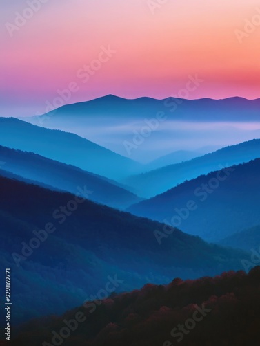 Mountain Range Sunset View