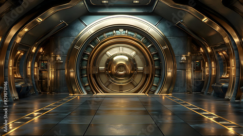 Futuristic metallic corrido...