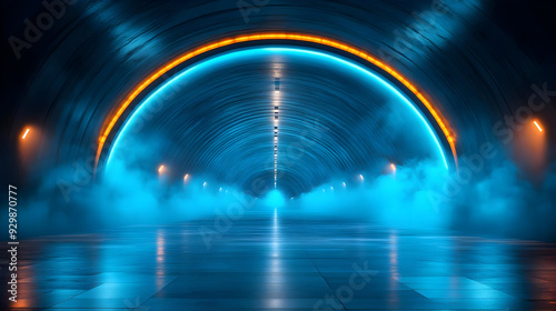 Futuristic tunnel with glow...