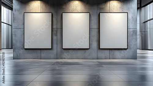 Minimalist gallery space wi...