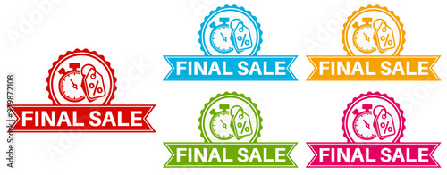 Set Special offer final sale banner icon labels sticker design template vector illustration