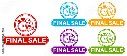 Set Special offer final sale banner icon labels sticker design template vector illustration