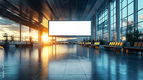 Modern airport interior wit...