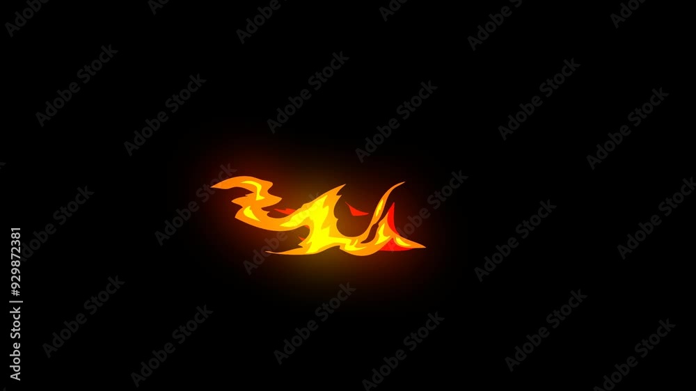 2D Element Motion FX Flash Animation with Fire Element featuring wavy orange glowing fire elements.