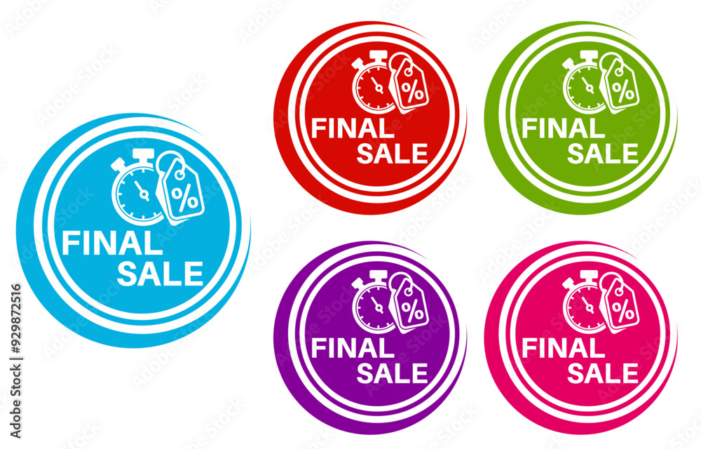 set final sale sign labels icon. end sale sticker design labels closing symbol template vector illustration set final sale sign labels icon. end sale sticker design labels closing symbol template vector illustration