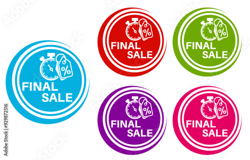 set final sale sign labels icon. end sale sticker design labels closing symbol template vector illustration	