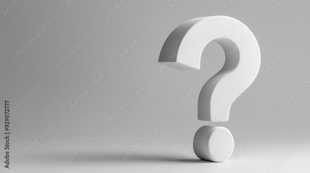 3D White Question Mark Symbol on Grey Background Curiosity, Inquiry, and Solutions 3D White Question Mark Symbol on Grey Background Curiosity, Inquiry, and Solutions