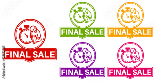 set collections colourful trendy final sale icon. last sale Sign label sticker design template vector illustration