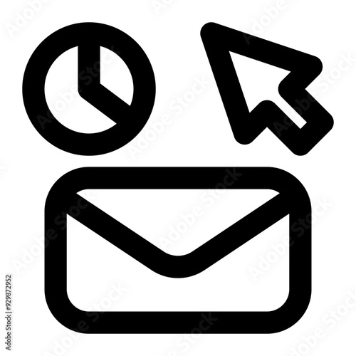 click through rate, ctr, link clicks, email marketing, click, digital marketing, percentage outline icon