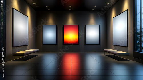 Modern art gallery with min...