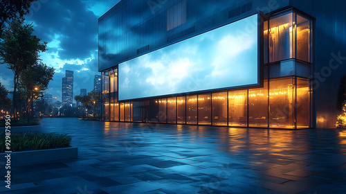 Modern building with large ...