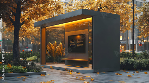 Modern bus stop design amid...